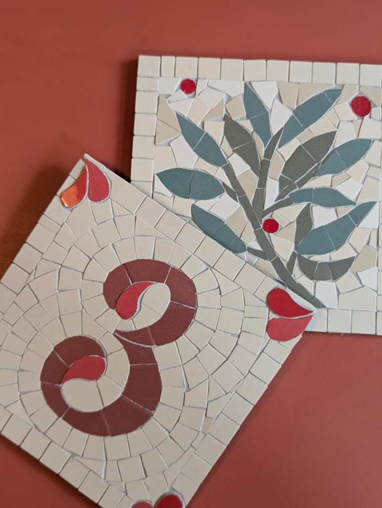 Oeuvre mosaïque numérique motif ou lettres à réaliser en atelier personalisé