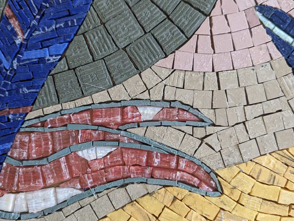 Focus sur mosaïque de plusieurs couleur et forme végétales